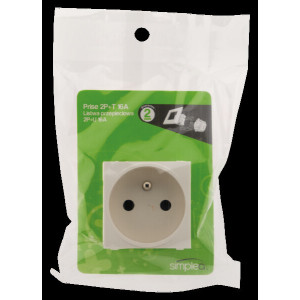 SIMPLEA PRISE 2P+T BLANC MAT
