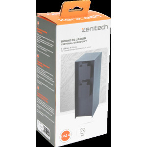 BORNE DE JARDIN A FIXER 4X16A IP44 ALU NOIR