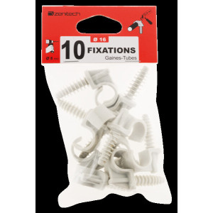 10 ATTACHE CLIPS CHEVILLE TUBE DIAMETRE 16