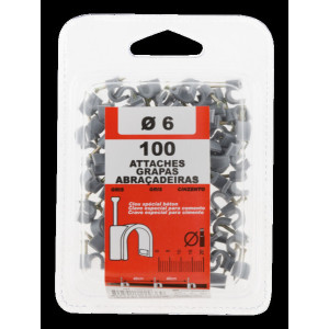 100 ATTACHES DIAMETRE 6 GRIS