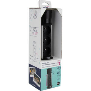 BLOC POPUP DIAMETRE 60 3X16A 2USB A+C 20W 3G1,5 2M NOIR
