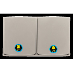 PRISE DOUBLE 2P+T IP55 HORIZONTALE BICOLORE OROK
