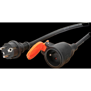 PROLONGATEUR A CLAPET 10M H07RN-F 3G1.5 NOIR-ORANGE