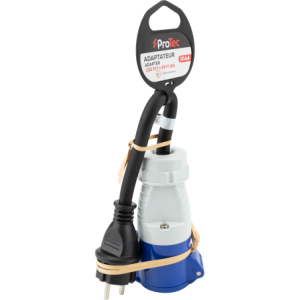 ADAPTATEUR MALE 2P+T / FEMELLE CEE 17 IP44 H07RN-F 3G2,5 15CM PROTEC