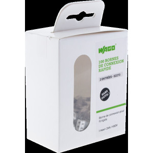 BOITE DE 100 BORNES 2 ENTREES WAGO SERIE 2273