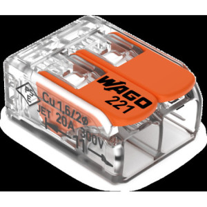 SACHET DE 10 BORNES 2 ENTREES WAGO SERIE 221