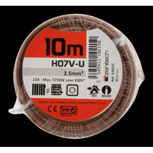 CABLE H07V-U 2,5MM² 10M MARRON FILM