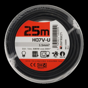 CABLE H07V-U 1,5MM² 25M NOIR FILM