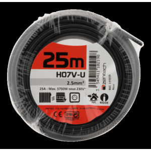 CABLE H07V-U 2,5MM² 25M NOIR FILM