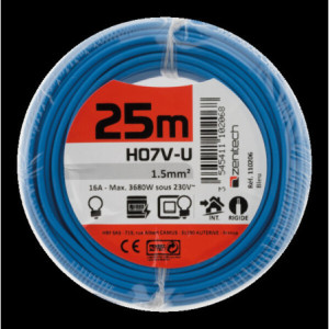 CABLE H07V-U 1,5MM² 25M BLEU FILM