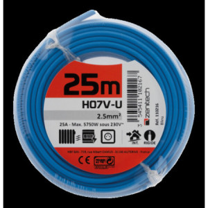 CABLE H07V-U 2,5MM² 25M BLEU FILM