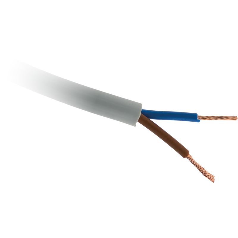 CABLE H05VV-F 2X1MM² GRIS vendu au mètre linéaire