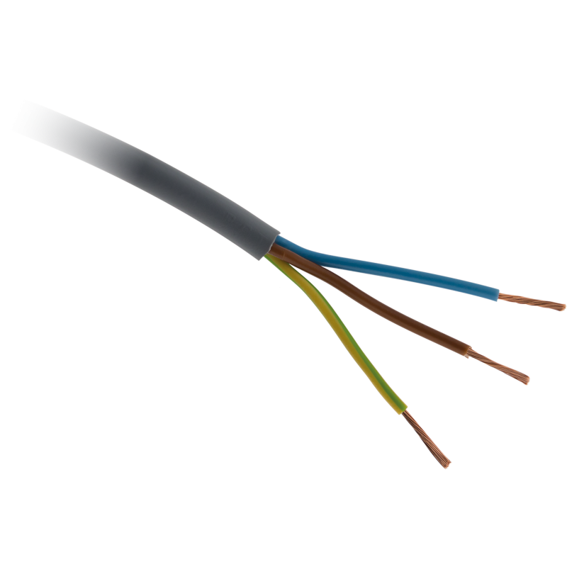 CABLE H05VV-F 3G1 GRIS vendu au mètre linéaire