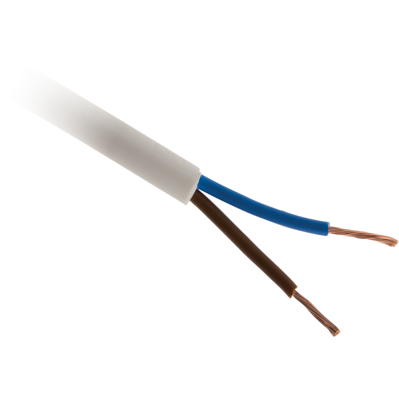 CABLE H05VVF 2X1,5 BLANC vendu au mètre linéaire