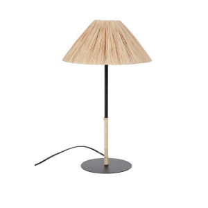 Lampe à poser Playa en métal et raphia naturel Ø30 x H. 50 cm