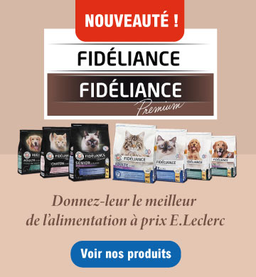 Nouveau ! Fidéliance, donnez le meilleur à vos animaux. Cliquez sur "voir nos produits".